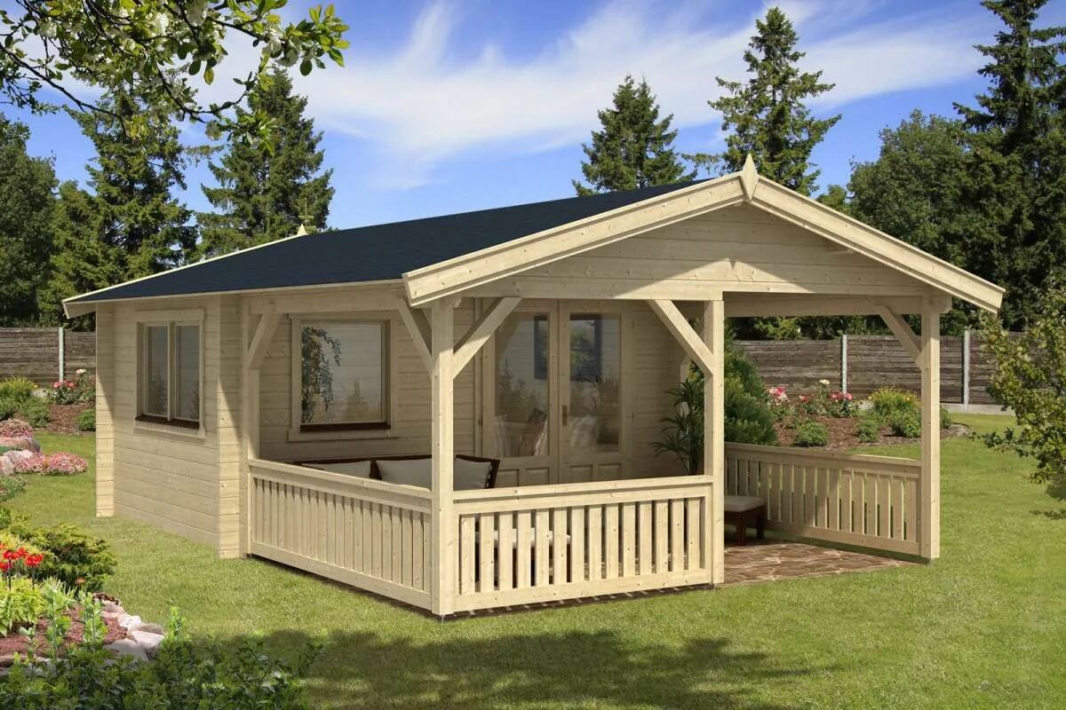 Летний домик с террасой проекты фото Gartenhaus Modell Flex 50-A mit 300cm Terrasse 4x3+3 in 2019 Gartenhaus, Gartenh