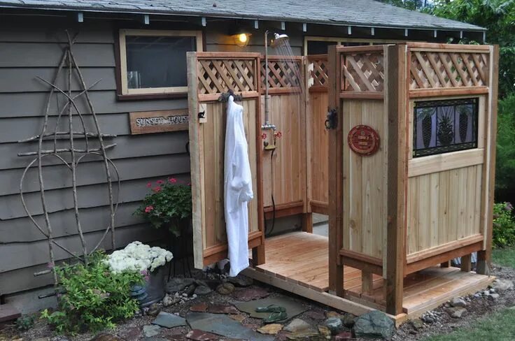 Летний душ для дачи своими руками фото Outdoor shower, Outdoor shower enclosure, Diy outdoor shower