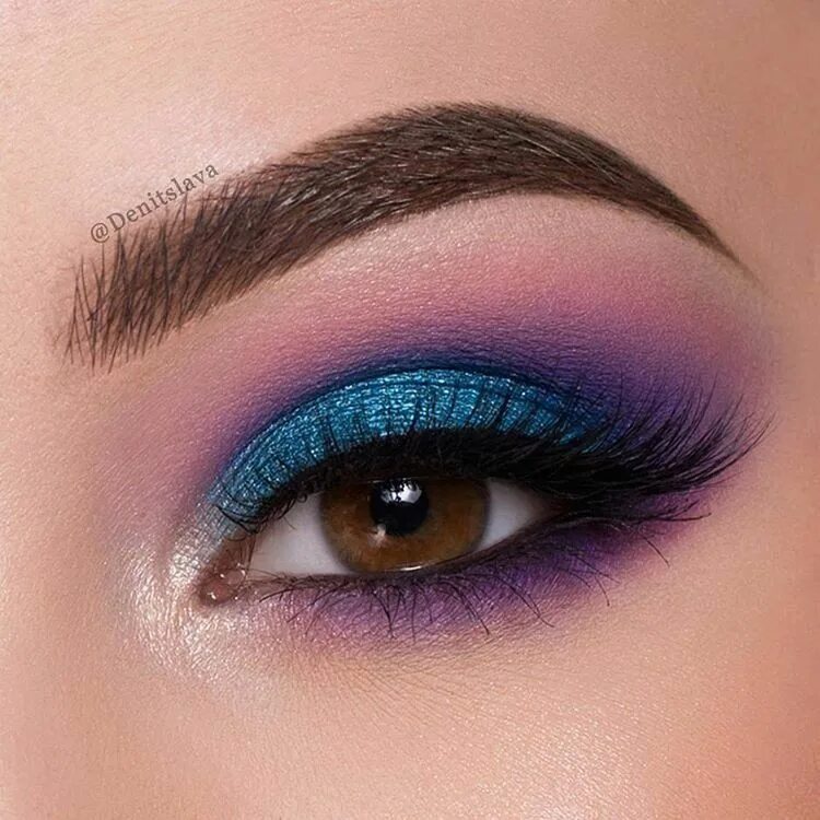 Летний макияж для карих #гламур #стиль #мода #красота #макияж Maquillaje de ojos púrpura, Maquillaje ojo