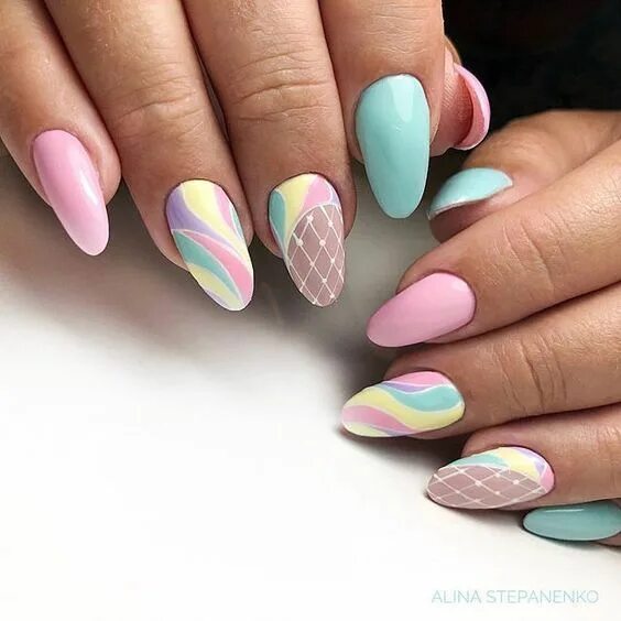 Летний маникюр 2024 миндаль лето Маникюр на 8 марта - 40 идей дизайна с фото Trendy nail art, Pretty nails, Perfe