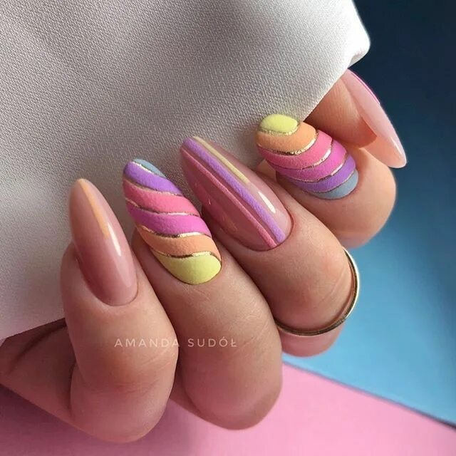 Летний маникюр 2024 миндаль втирка 40+ Summer Nail Designs That Are Trending for 2020 - Cocopipi Gel nails, Pastel 