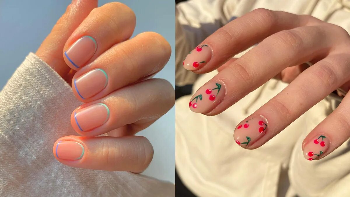 Летний маникюр на короткие 2024 champignon Facture dachat chaton short nail art vivant professionnel pluie