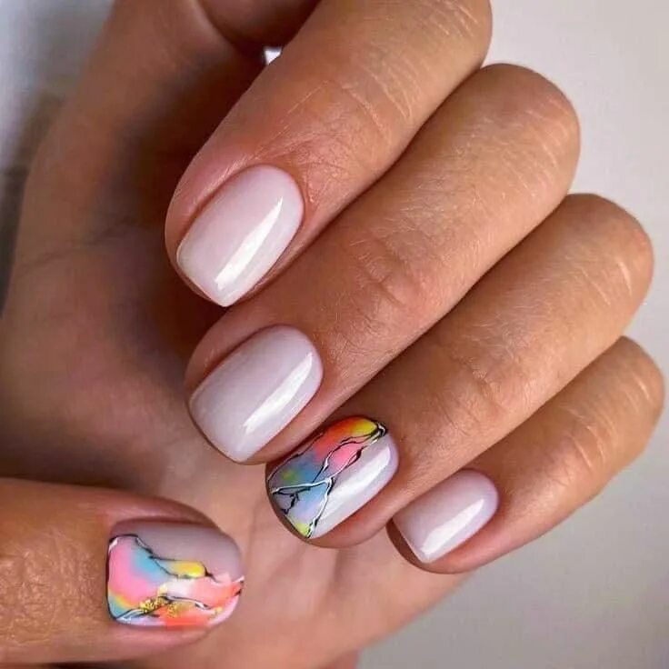 Летний маникюр на короткие 2024 Pin on Nailed it! in 2024 Casual nails, Nail manicure, Hello nails