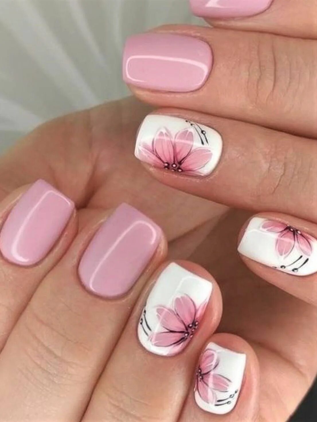 Летний маникюр на короткие 2024 Nail Art Designs - Beautiful Flower Nail Art Designs & Ideas Nails, Nail art, Fl