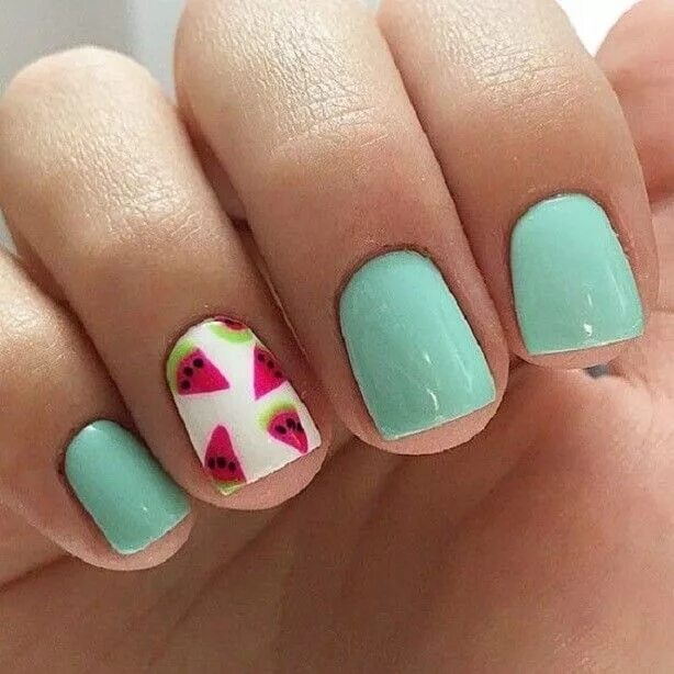 Летний маникюр на коротких Nail Art #4890 - Best Nail Art Designs Gallery BestArtNails.com Manicura de uñas