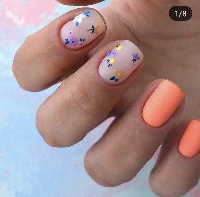 Летний маникюр на коротких Пин от пользователя portselyana на доске ✩ Manicure ✩ Маникюр, Дизай ногтей, Иде