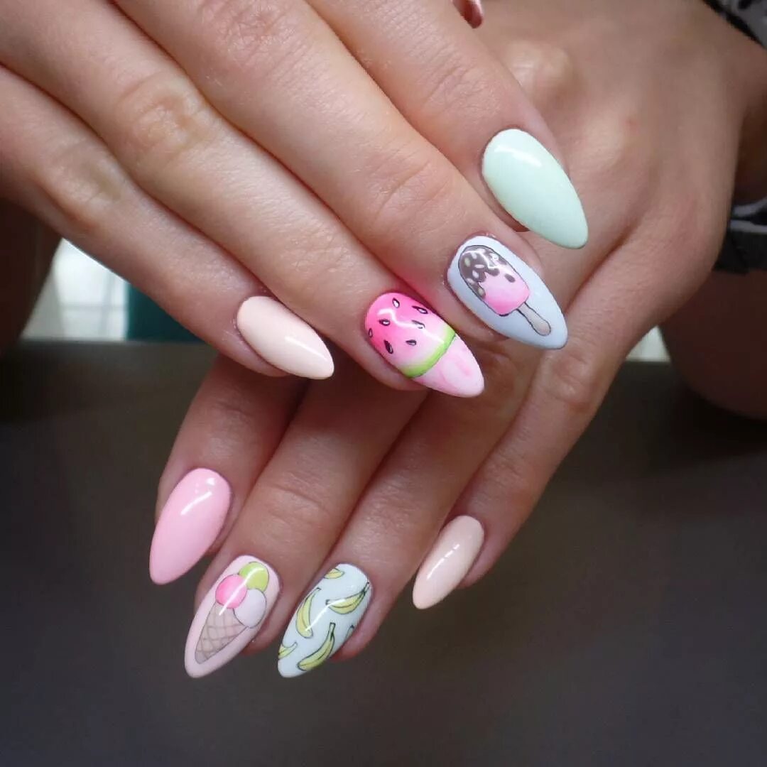 Летний маникюр с рисунком фото Yummy :) #pazoo #nails #nailsoftheday #nailsart #nailsofinstagram #nailstagram #