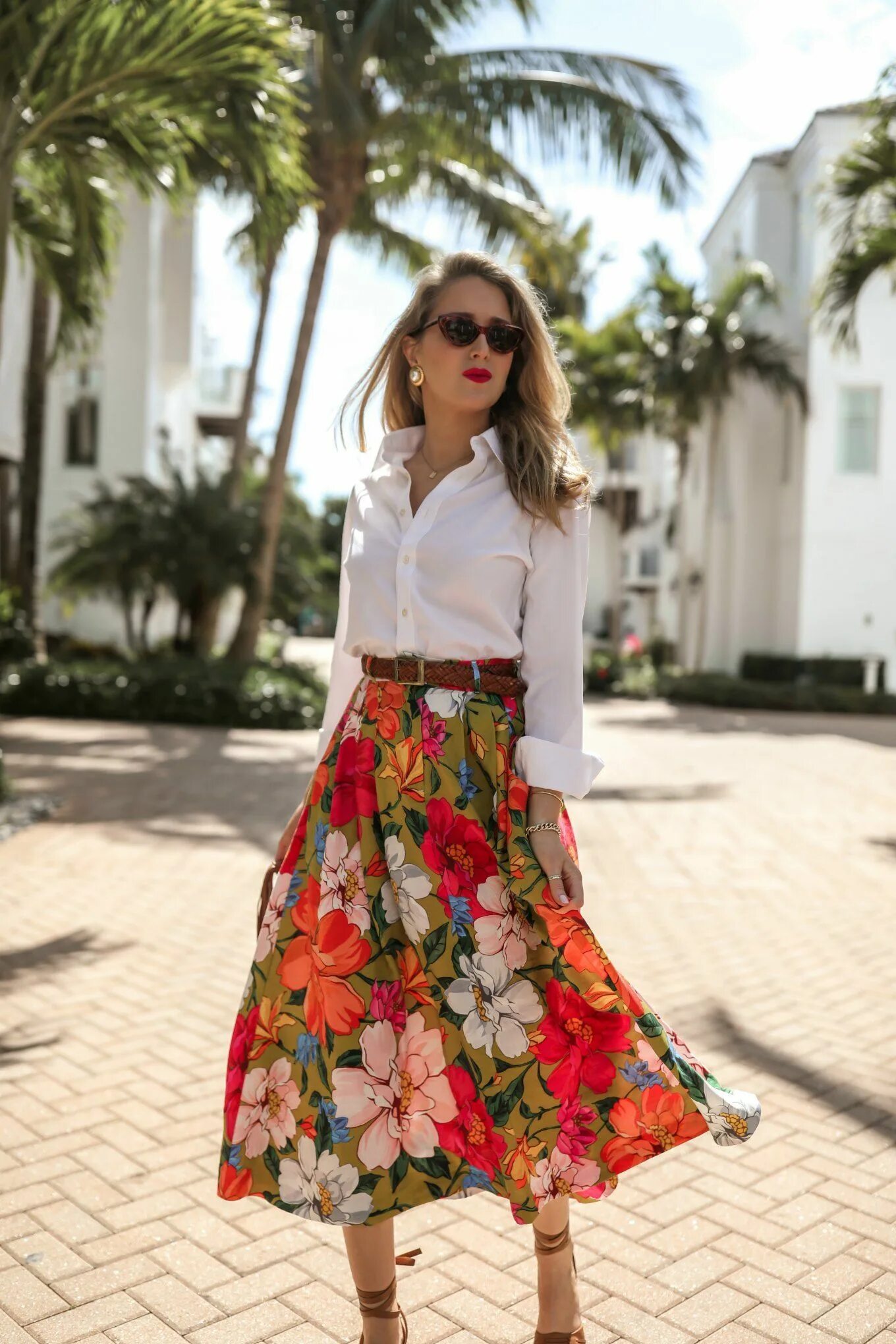 Летний мода женская одежда Vacation Style For Do-Stuff Days MEMORANDUM Printed skirt outfit, Style, Floral 