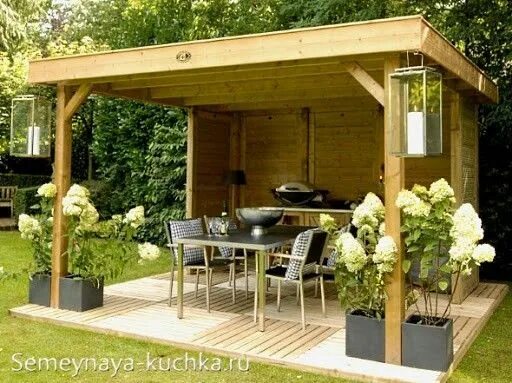 Летний навес на даче своими руками Pin on Древесина и Дом Backyard gazebo, Outdoor gardens design, Garden seating a