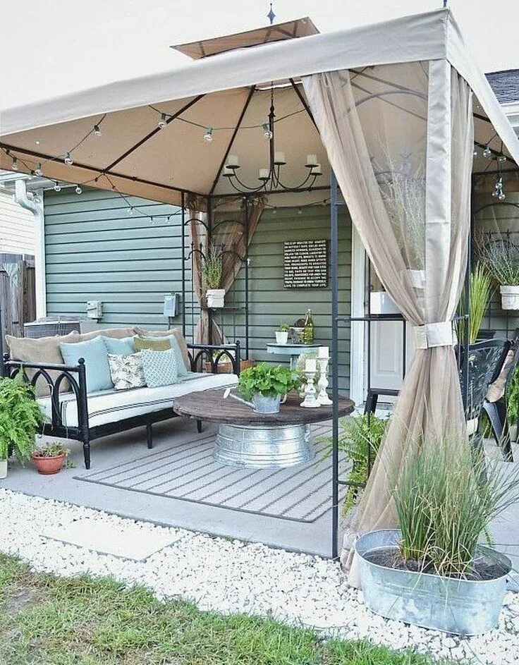 Летний навес на даче своими руками Gorgeous Garden Patio Decorating Ideas 20 Patio makeover, Small backyard patio, 