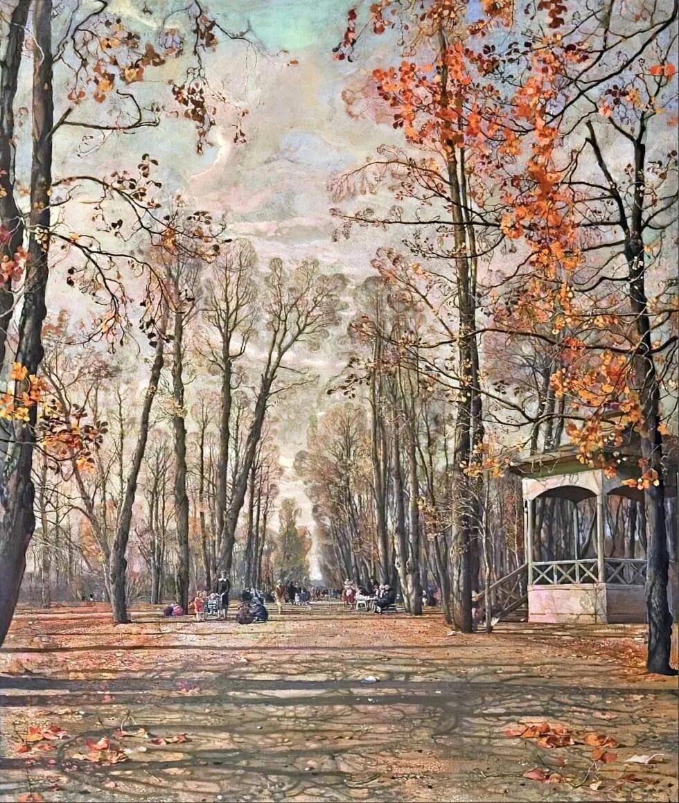 Летний сад осенью фото Бродский Исаак Израилевич (1883 - 1939) "Аллея Летнего сада осенью", 1928 Научно
