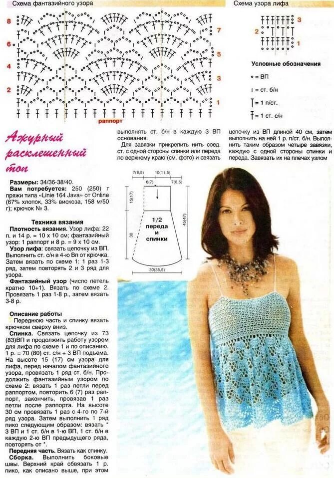 Летний топ крючком со схемой ажурный топ крючком Crochet blouse free pattern, Crochet clothes, Crochet top pa