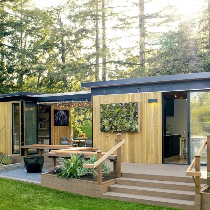 Летний вариант дачи Favorite Backyard Sheds Backyard cottage, Modern cottage exterior, Cottage exter