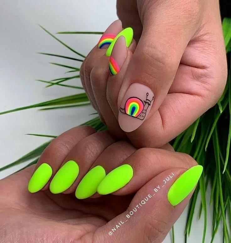 Летний яркий маникюр фото 2024 Пин на доске Green nails Яркие ногти, Ногти, Маникюр