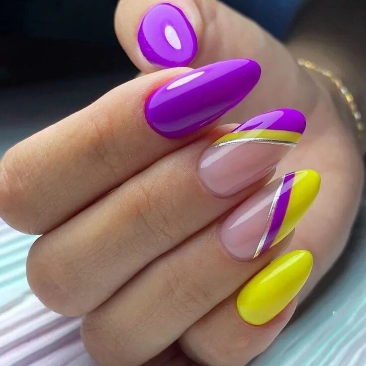 Летний яркий маникюр фото 2024 Pin on Маникюр/Manicure Purple nails, Stylish nails, Gel nails