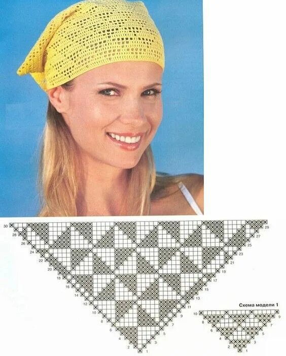 Летняя бандана крючком для женщин со схемами Pañuelos o Bandanas tejidas a crochet ⋆ Manualidades Y DIYManualidades Y DI. Pat