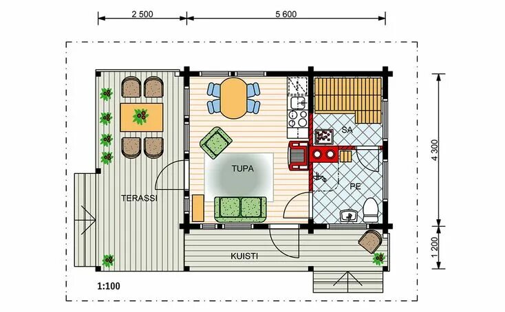 Летняя кухня 4 на 4 планировка Kimara-45_1krs 1 Commercial building plans, Lake houses exterior, Cabin plans