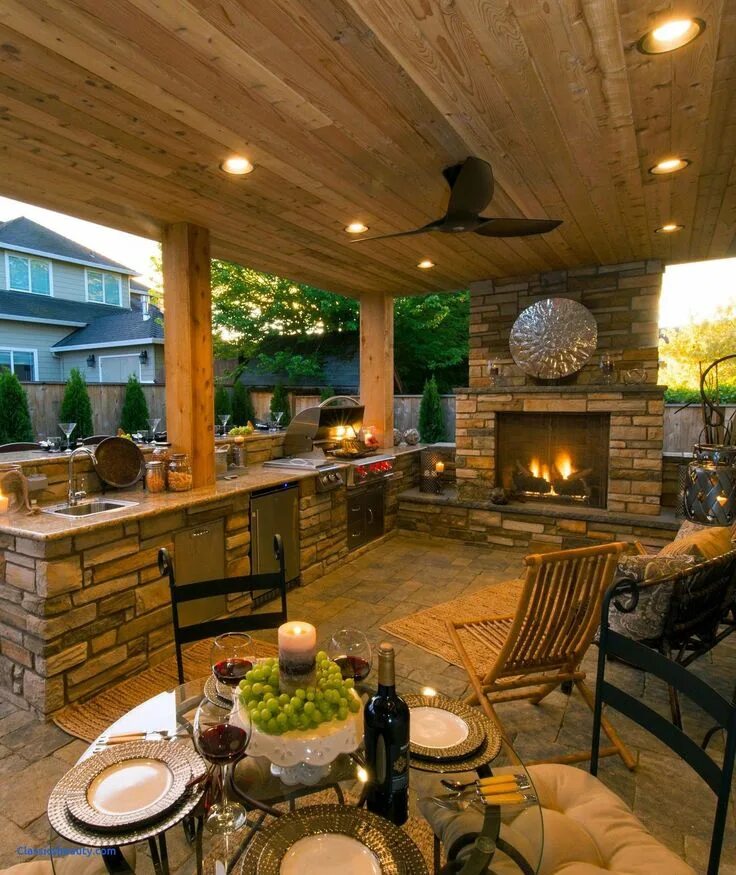 Летняя кухня дизайн внутри фото Impressive inexpensive outdoor patio ideas on this favorite site Outdoor kitchen