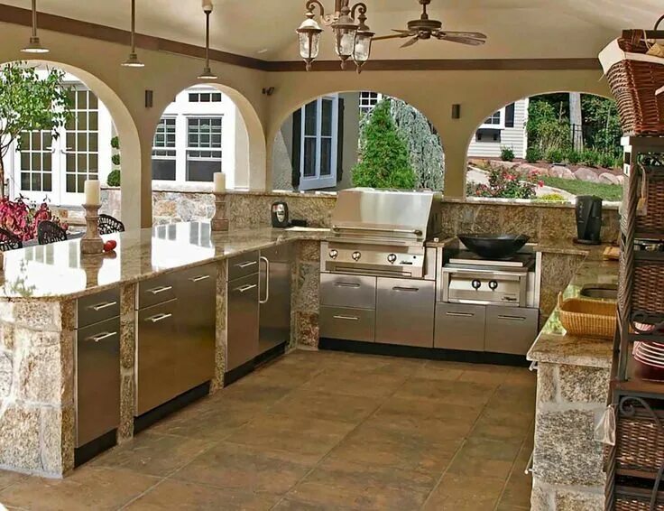 Летняя кухня дизайн внутри фото Pin by Malia Cruz on Home Settings Outdoor kitchen decor, Outdoor kitchen design