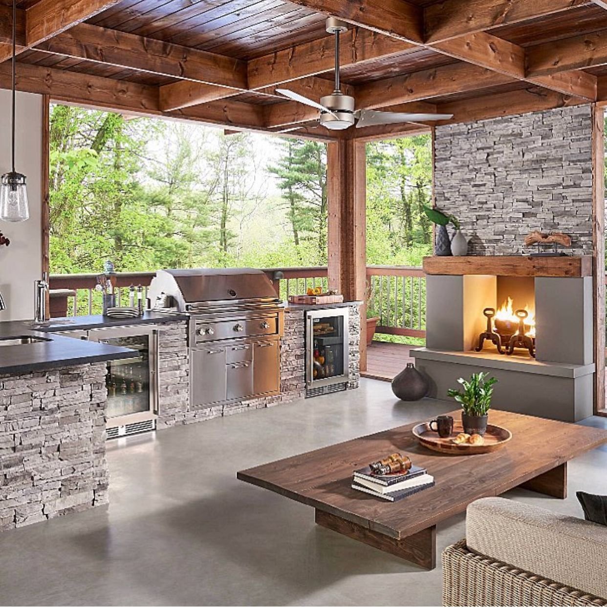 Летняя кухня дизайн внутри фото Stone outdoor kitchen - Летняя кухня с печкой - 74 фото.