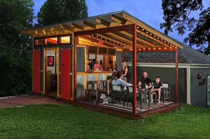 Летняя кухня на даче проекты фото Außenküche selber bauen - 89 inspirierende Ideen! Diy shed plans, Backyard gazeb