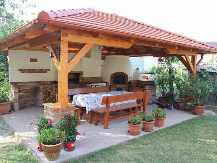 Летняя кухня навес фото Pin de Ирина Ружицкая en барбекю комплекс Asadores de patio, Asadores para jardi