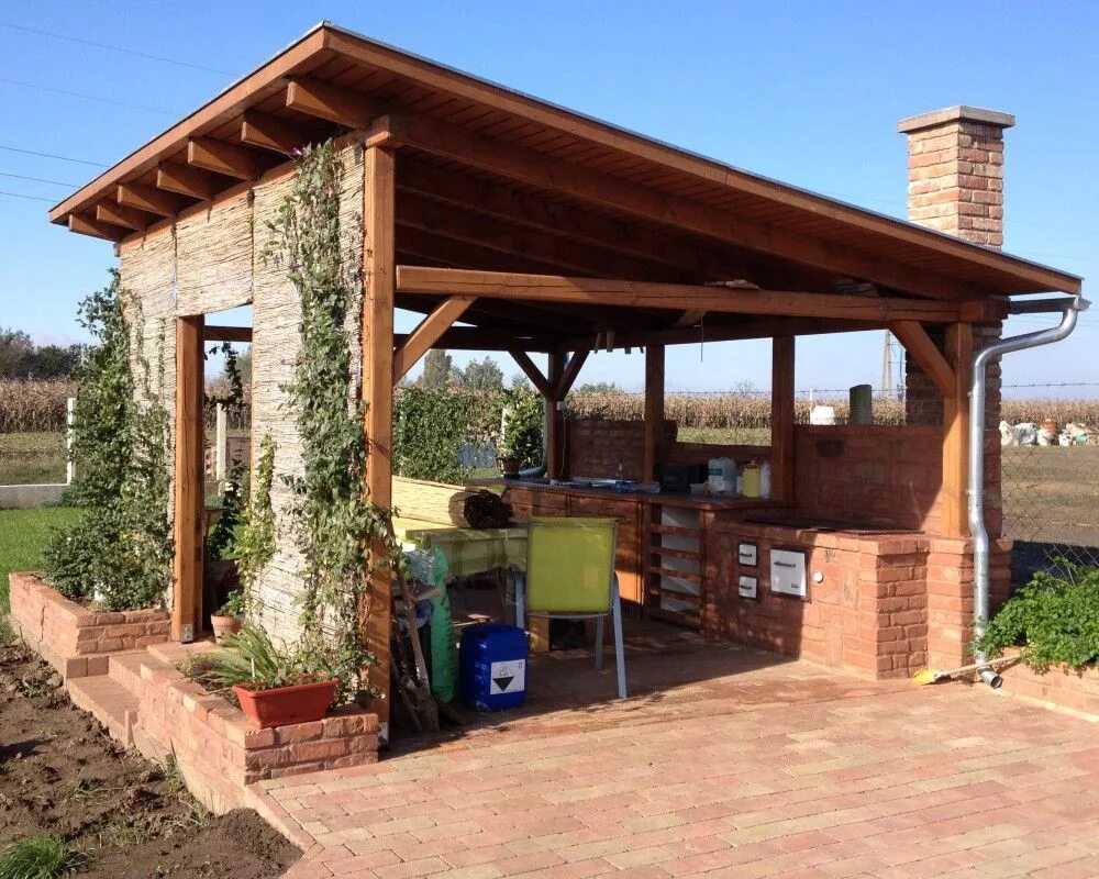 Летняя кухня навес фото kerti konyha - Google keresés Rustic patio, Backyard patio designs, Outdoor kitc