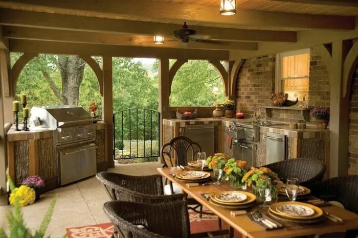 Летняя кухня в русском стиле дизайн интерьера Außenküche selber bauen - 22 gute Ideen und wichtige Tipps Outdoor kitchen desig