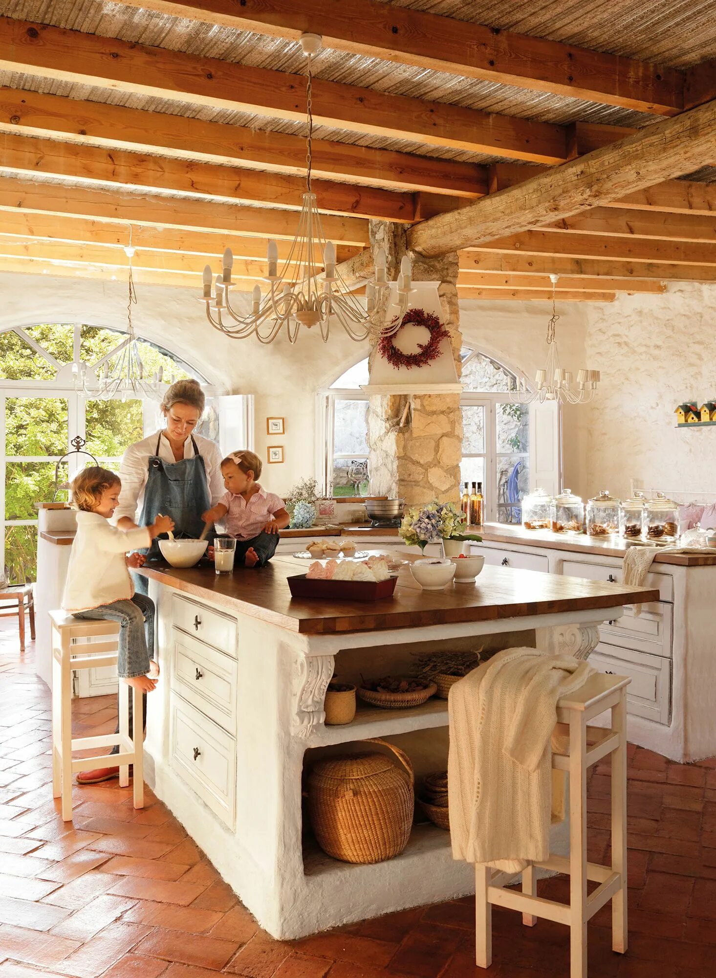 Летняя кухня в русском стиле дизайн интерьера Hoy cocino yo! Rustic kitchen, Home kitchens, Kitchen design