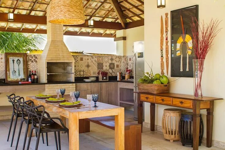 Летняя кухня в русском стиле дизайн интерьера 12 Ideas y Materiales para el Techo (Que Cuestan Poco Dinero) homify Outdoor kit