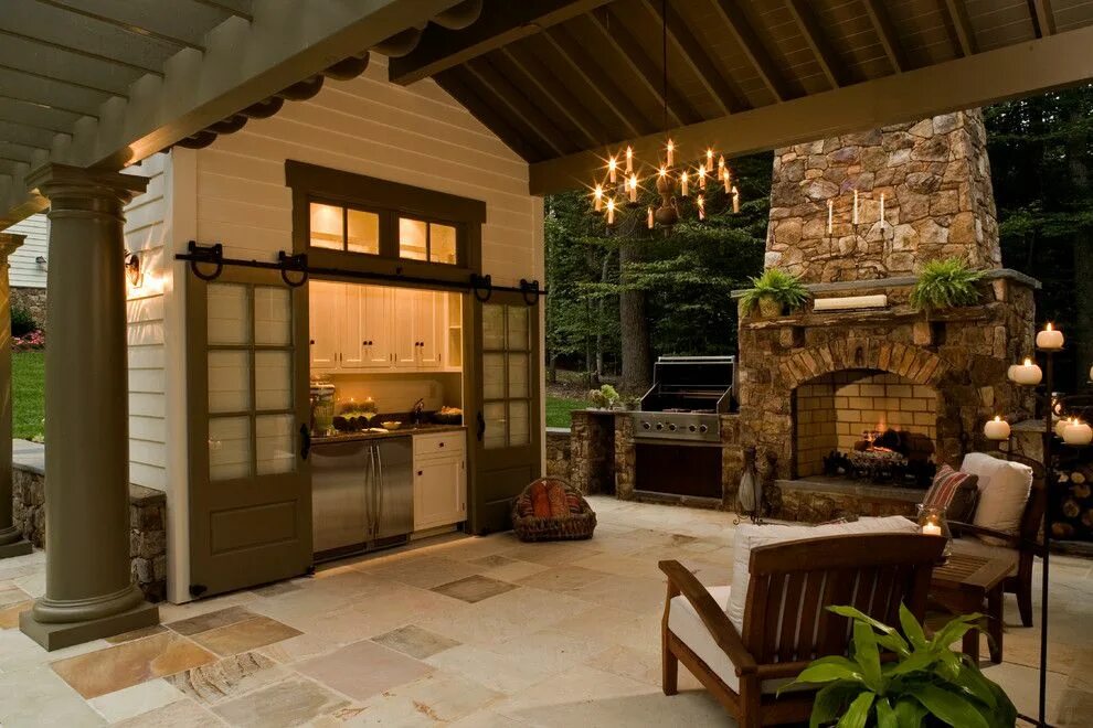 Летняя кухня варианты фото outdoor patio with fireplace and kitchen Outdoor rooms, Outdoor kitchen design, 