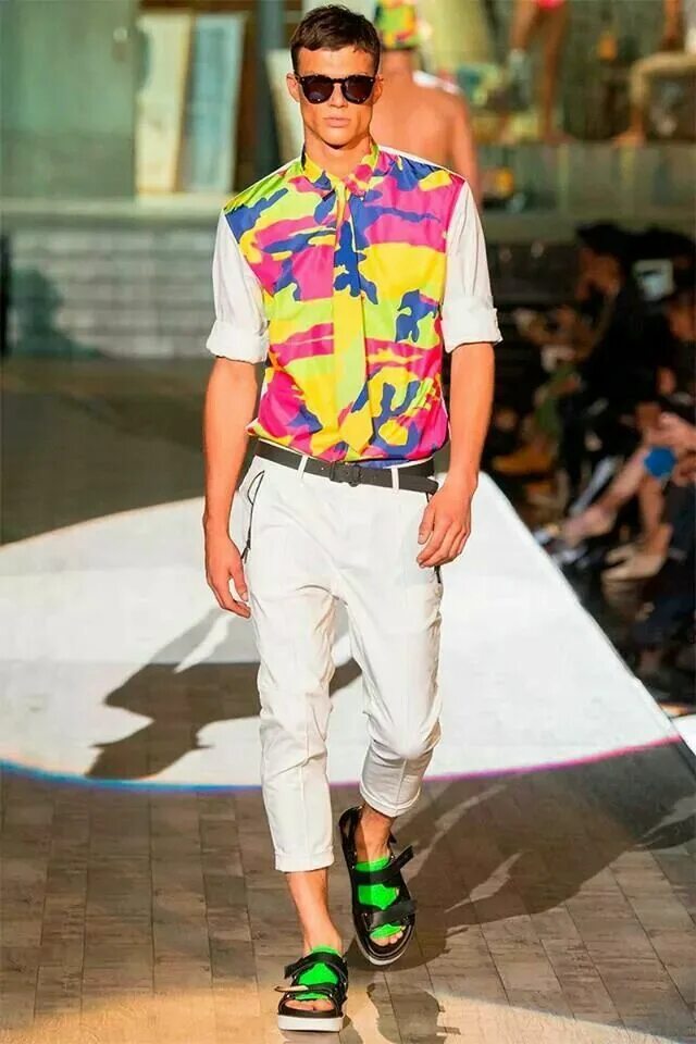 Летняя мужская мода 2024 Dsquared 2 print love shirt colorful Menswear, Gq fashion, Mens spring fashion