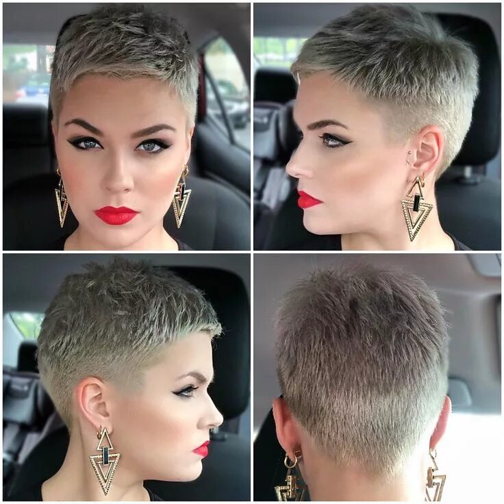Летняя стрижка женская модная Na obrázku může být: 4 lidé, záběr zblízka Super short hair, Very short hair, Sh