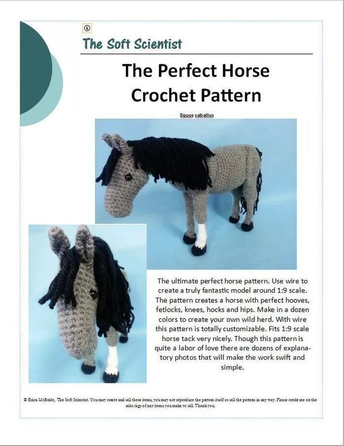Лошадка крючком схема Horse Amigurumi Crochet Pattern + Tutorial - Advanced Crochet Crochet patterns, 