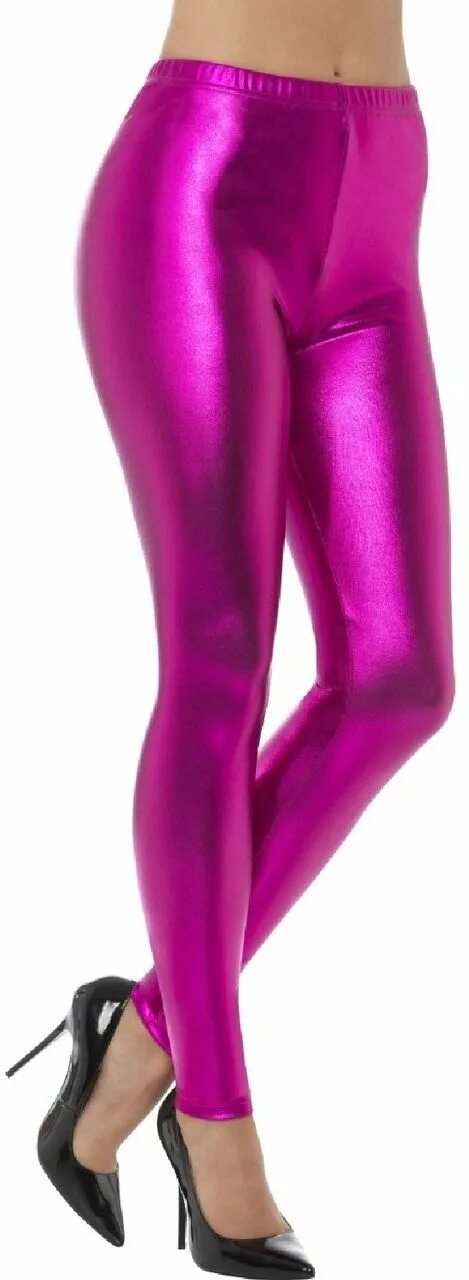 Лосины 90 х фото Ladies Metallic Pink 80s Fancy Dress Leggings Pink, Leggins, 80er jahre