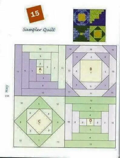 Лоскутное одеяло своими руками схемы Pin by Azize Yeniçeri on kırkyama(kağıt çalışması) Paper quilt, Paper pieced qui