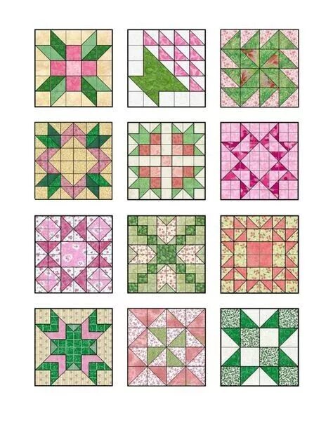 Лоскутное своими руками схемы Pin by Альбина Скрипка on Лоскутное Star quilt blocks, Barn quilt patterns, Quil