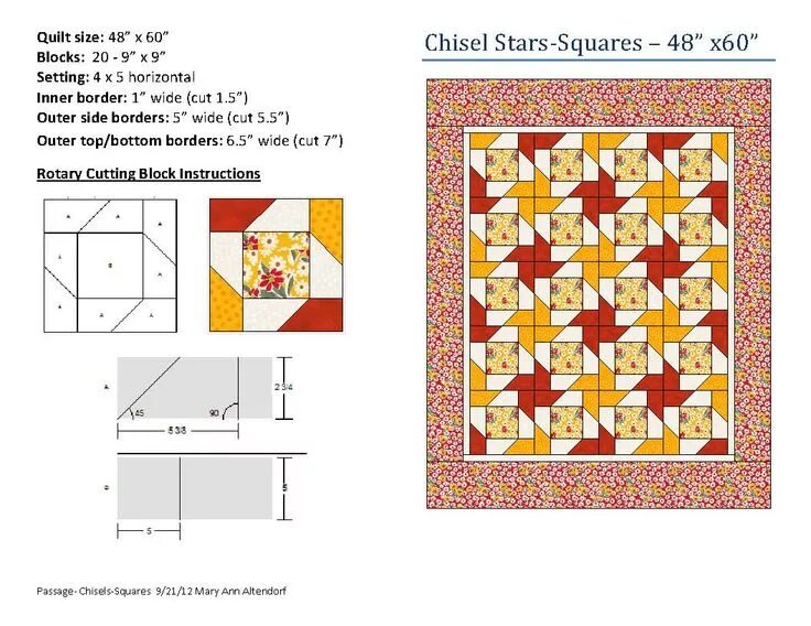 Лоскутное своими руками схемы Chisel Stars 'n Squares by Mary Ann Altendorf Crazy quilts patterns, Quilting de