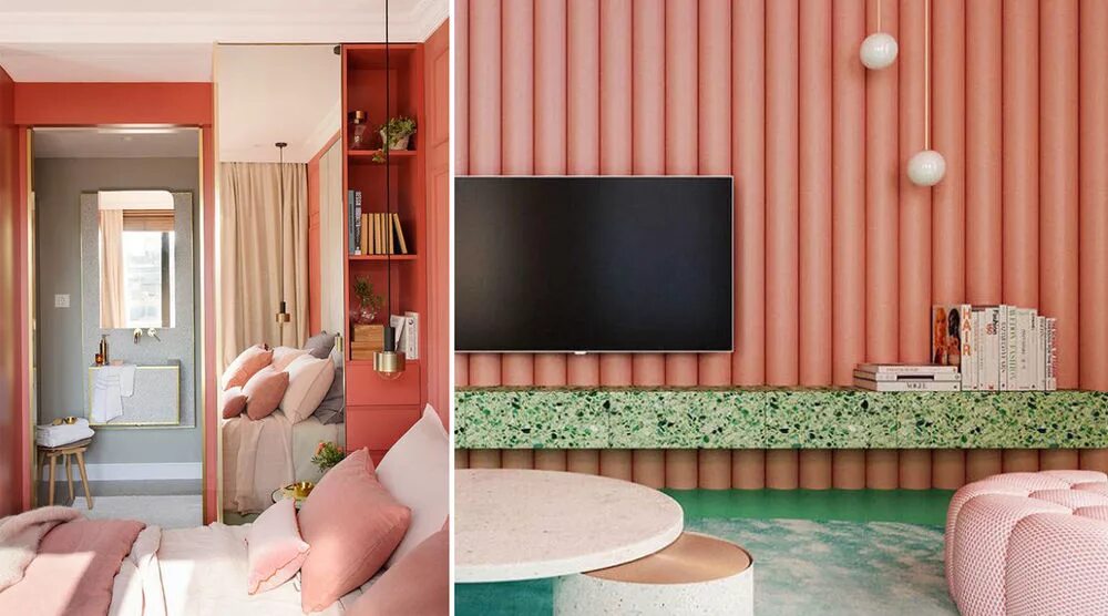 Лососевый цвет с чем сочетается в интерьере Оттенок Living coral в интерьере: Идеи и вдохновение в журнале Ярмарки Мастеров