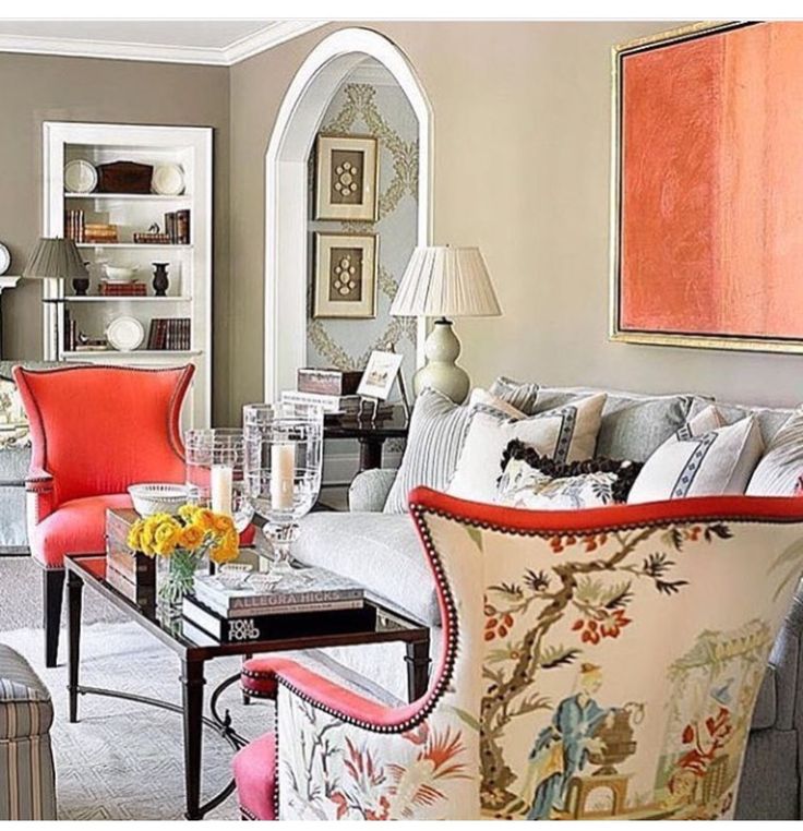 Лососевый цвет с чем сочетается в интерьере Peach colors to bring out your living room Chinoiserie living room, Living room 