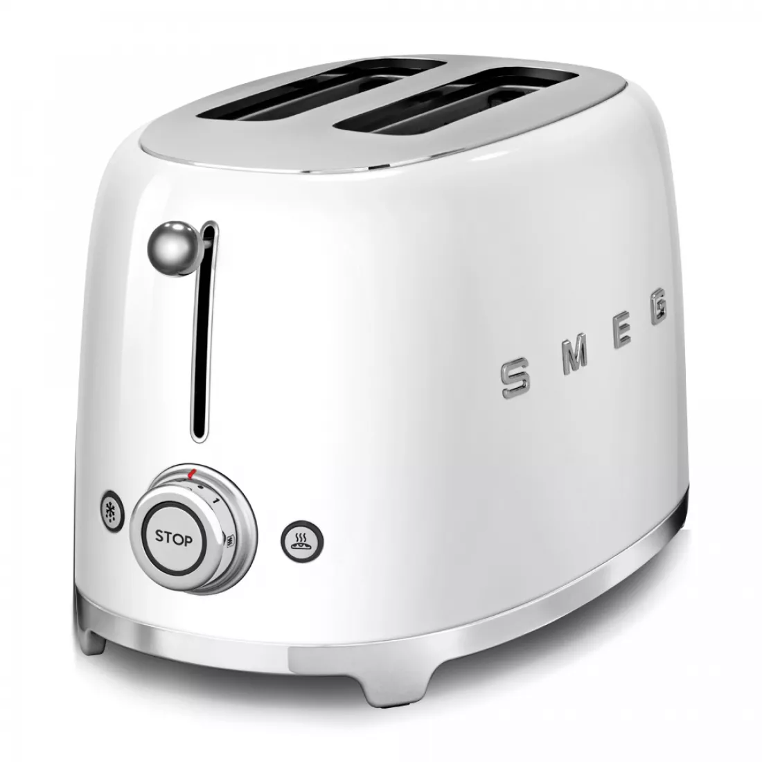 Магазин реванш саратов тостеры фото и цена TSF01WHEU SMEG, Тостер на 2 хлебца, нержавеющая сталь, пластик, 19,8 x 3,1 x 19,