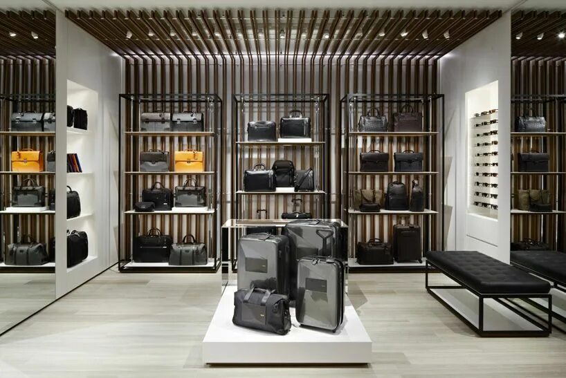 Магазин современного интерьера TUMI flagship store by dror opens on madison avenue in NYC Retail design, Retail