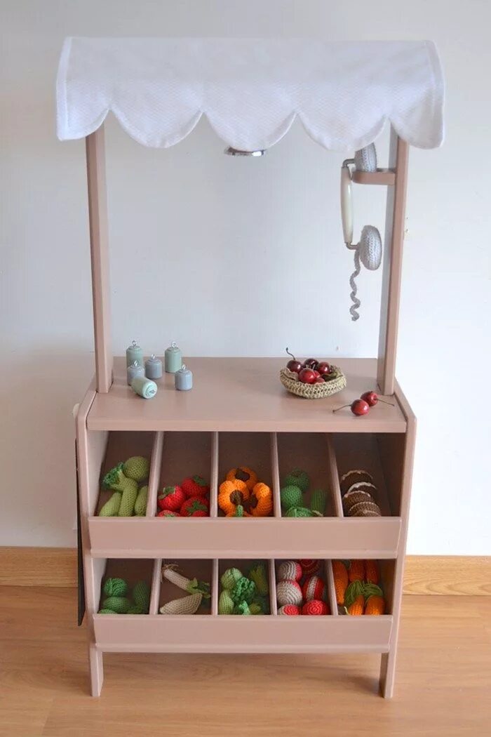 Магазин своими руками фото Wooden play market Cozinhas de brincadeira, Casa de pvc de brinquedo, Idéias de 