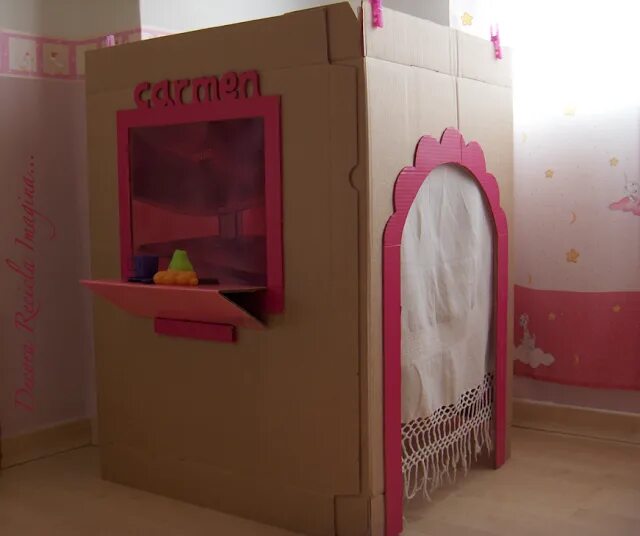 Магазин своими руками фото Fai da Te Casetta in Cartone per Bambini (in spagnolo) Decora Recicla Imagina .: