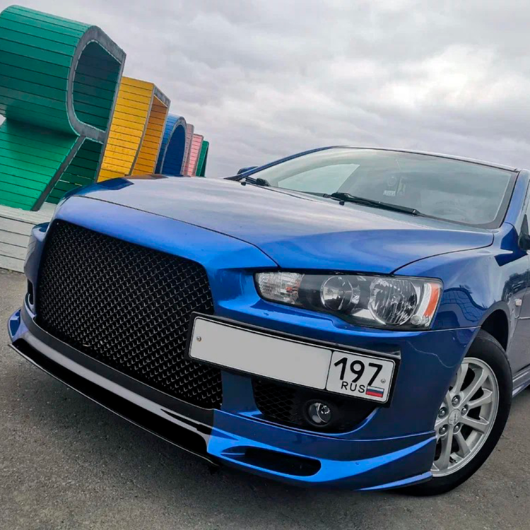 Магазин тюнинг бамперов Накладка (юбка) на передний бампер "Zodiak" для Mitsubishi Lancer 10 (2007-2010)