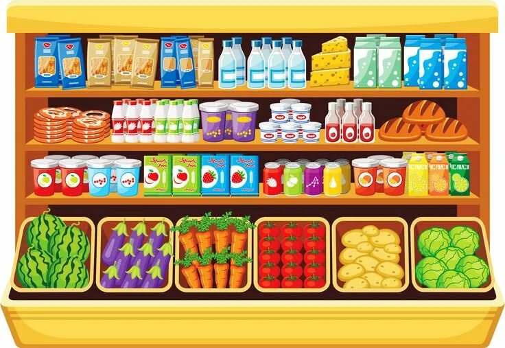 Магазин в детском саду фото Продавец. Магазин. Supermarket, Clip art, Food illustrations