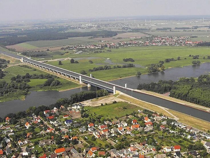 Магдебург мосты через эльбу фото Magdeburg Water Bridge, the Longest Navigable Aqueduct in the World! Magdeburg, 