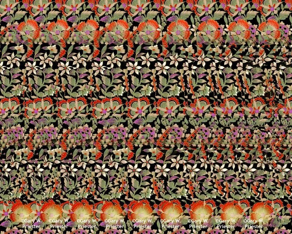 Магический глаз фото Gary W. Priester Stereogram Gallery : Paisley Flowers : Stereogram Images, Games