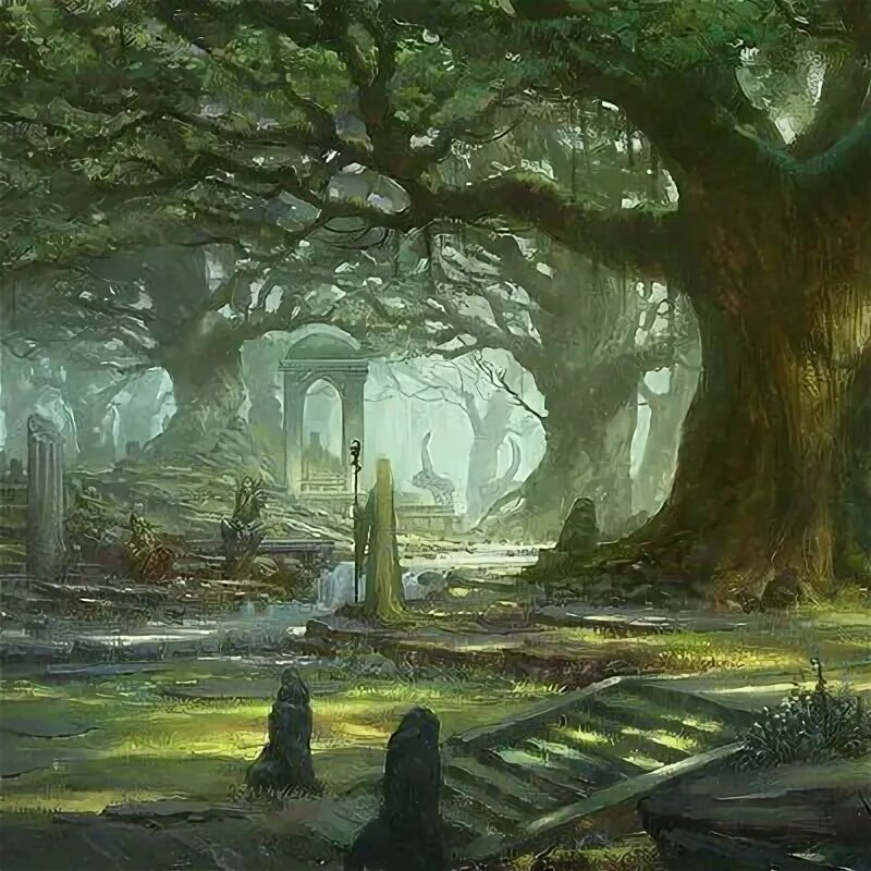 Магический лес фото ArtStation - geng kun Fantasy landscape, Magic forest, Animation art