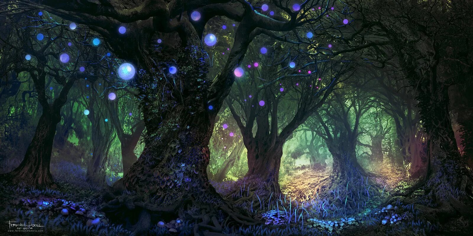 Магический лес фото Forest Wisp, Ferdinand Ladera Fantasy landscape, Mystical forest, Fantasy art